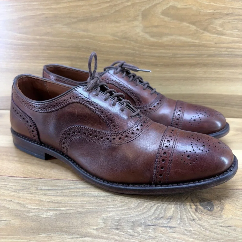 Allen Edmonds Strand Oxford Mens 10 D Mahogany Leather Cap Toe Balmoral 4630